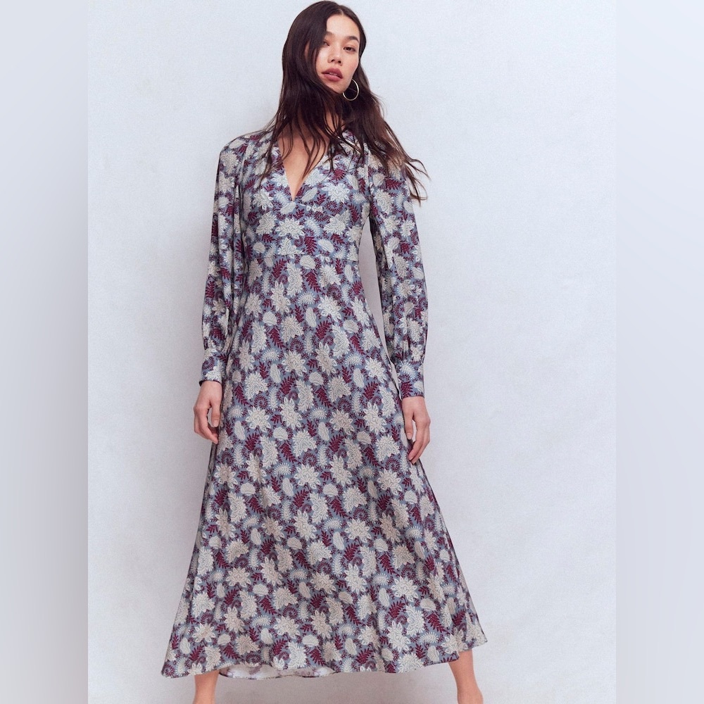 NWT Boden V-Neck Blouson Sleeve Dress